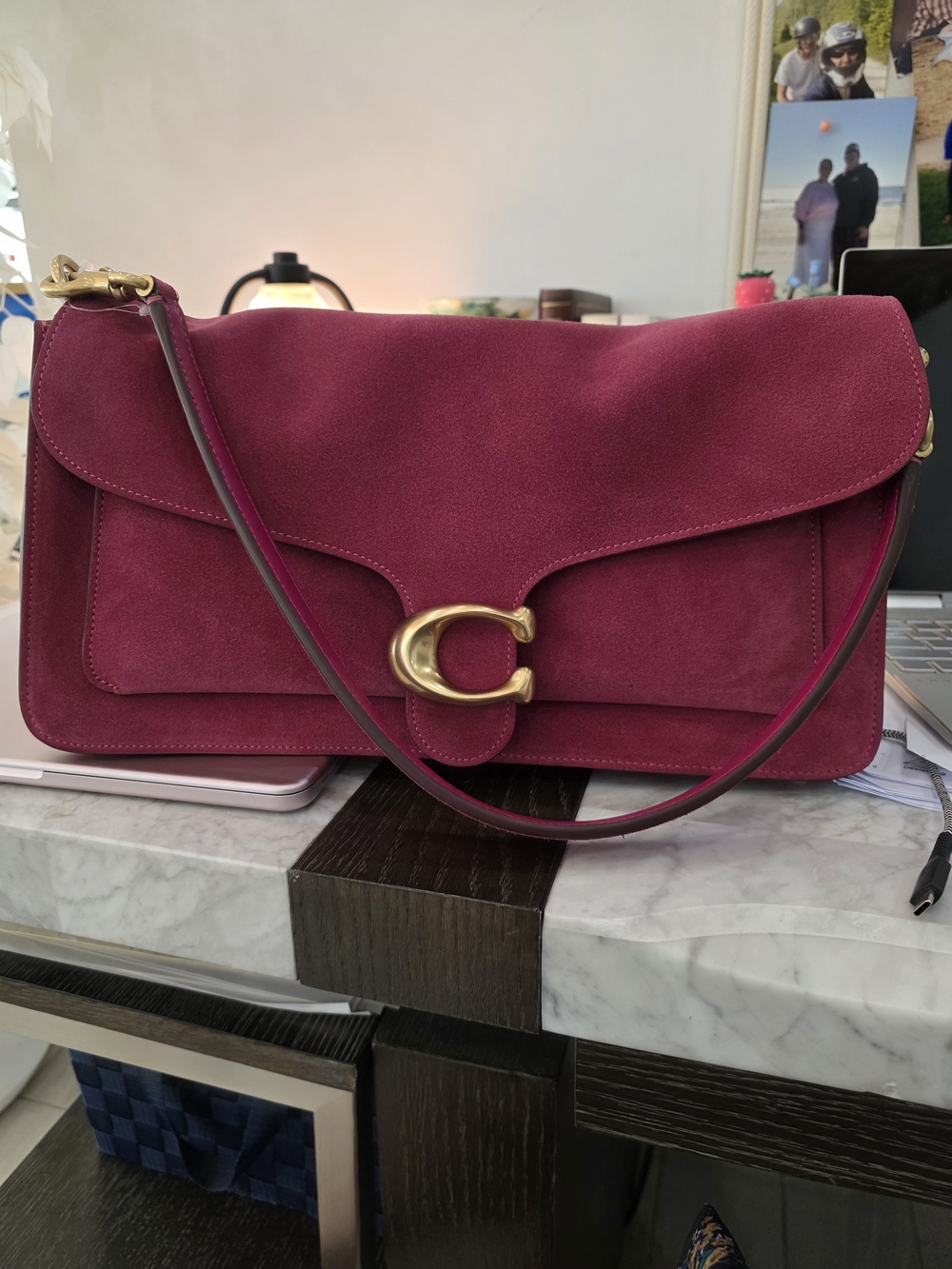 Coach Tabby 36 Fuchsia Suede
